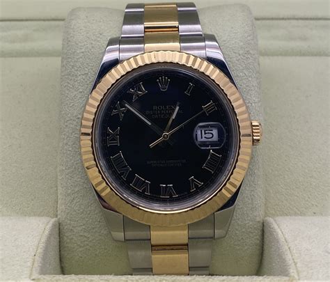 silver and gold rolex with black face|Rolex date just black dial.